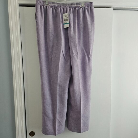 Alfred Dunner Elastic Waist Purple 16 Proportioned Dress Pants - Picture 2 of 7